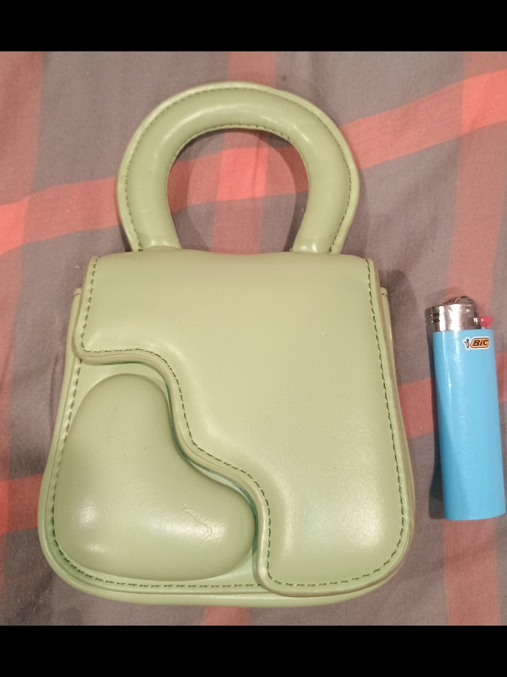 Small Mint Green Mini Handbag with Heart Detail